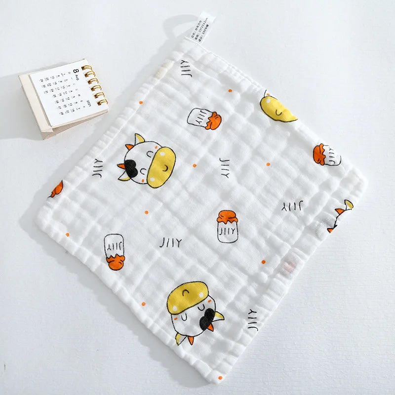 Baby Towel Newborn Cotton 100% Square Six-layer High-density Gauze Towel Newborn Baby Saliva Infant Face Bath Towel