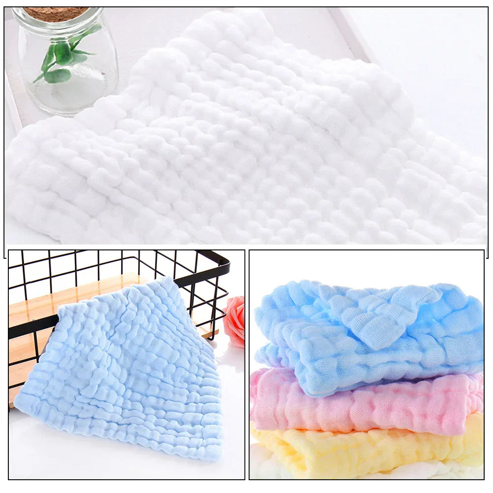 4 Pcs Pure Washcloths Bath Towels Face Muslin Burp Saliva Printing Burping Handkerchief