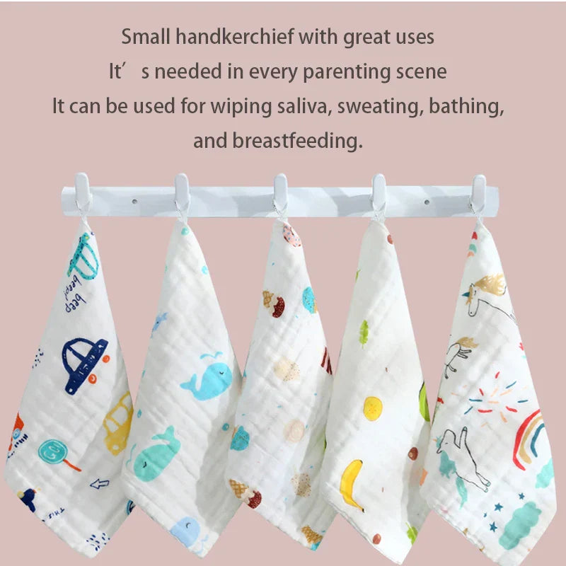 Baby Towel Newborn Cotton 100% Square Six-layer High-density Gauze Towel Newborn Baby Saliva Infant Face Bath Towel