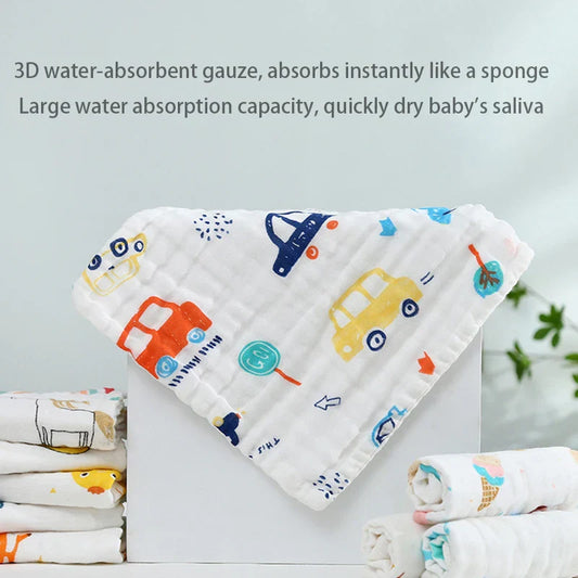 Baby Towel Newborn Cotton 100% Square Six-layer High-density Gauze Towel Newborn Baby Saliva Infant Face Bath Towel