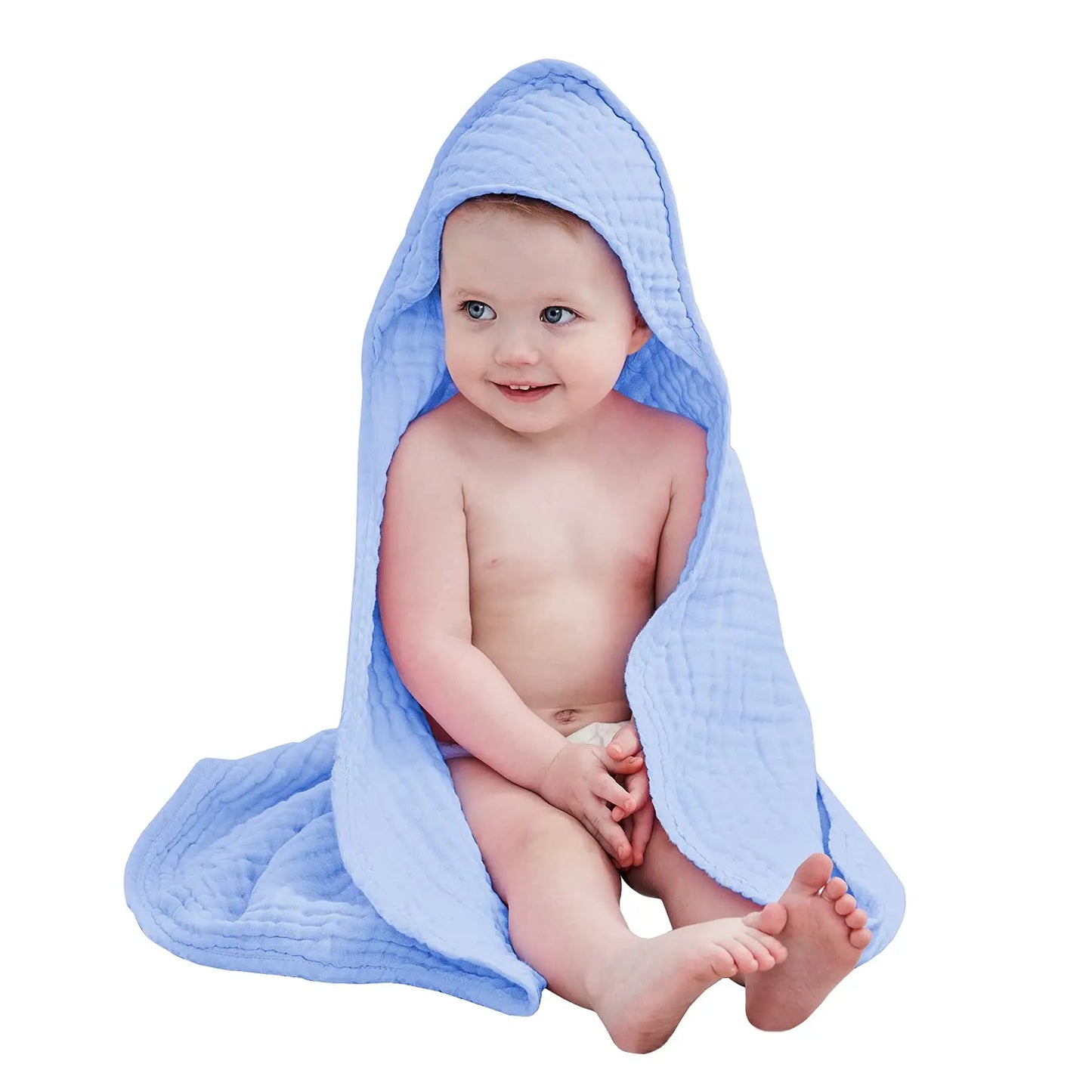 Large Baby Towel Soft 100% Muslin 6-layer Hooded Cotton Bath Baby Towel for Babies Infant Toddler Newborn Blankets Bath Towel