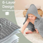 Large Baby Towel Soft 100% Muslin 6-layer Hooded Cotton Bath Baby Towel for Babies Infant Toddler Newborn Blankets Bath Towel